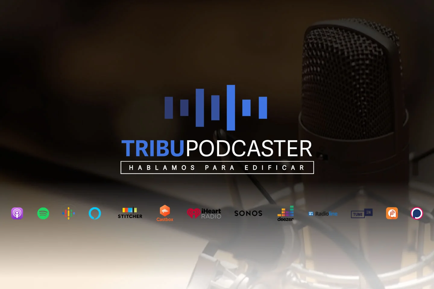 Micrófono y marca TribuPodcaster